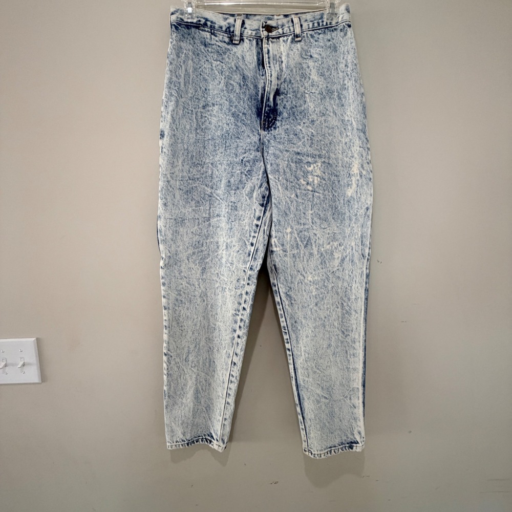 VTG P.S. Gitano Acid Wash Jeans Women 16 High Rise Tapered 80s 90s Indie Retro